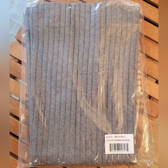 Grace and Lace Heather Grey Ribbed Knit Midi Sweater Skirt Large - Picture 3 of 4